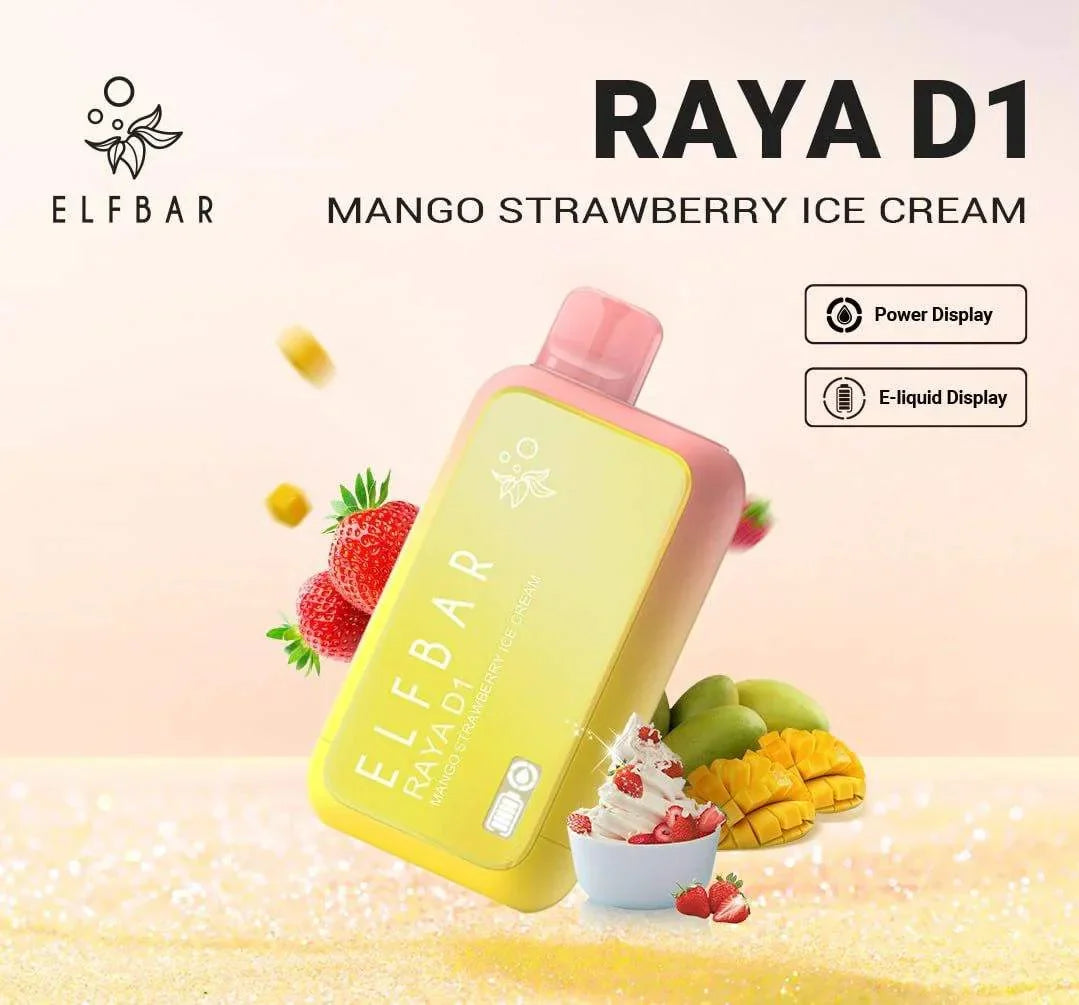 raya d1 vape price Elfbar Raya D1 Mango Strawberry Ice Cream 13000 Puffs Online in Mumbai – vape shop mumbai