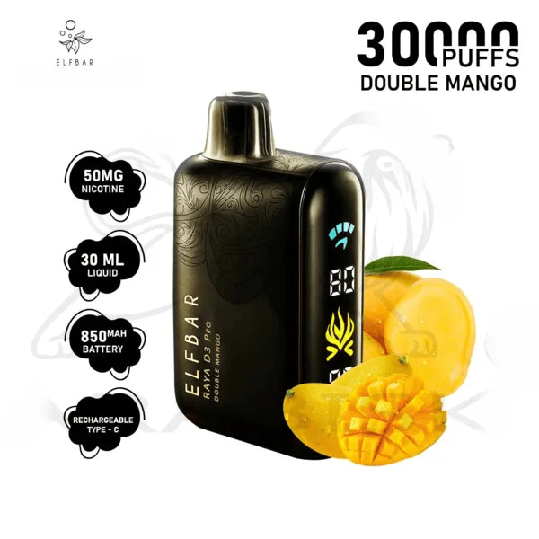 Elf Bar Raya D3 Pro 30K Double Mango Disposable Vape – 30000 Puffs Rechargeable | Buy Online Mumbai