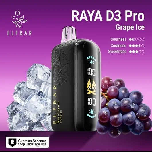 Elf Bar Raya D3 Pro 30K Grape Ice Disposable Vape – 30000 Puffs Rechargeable | Buy Online Mumbai