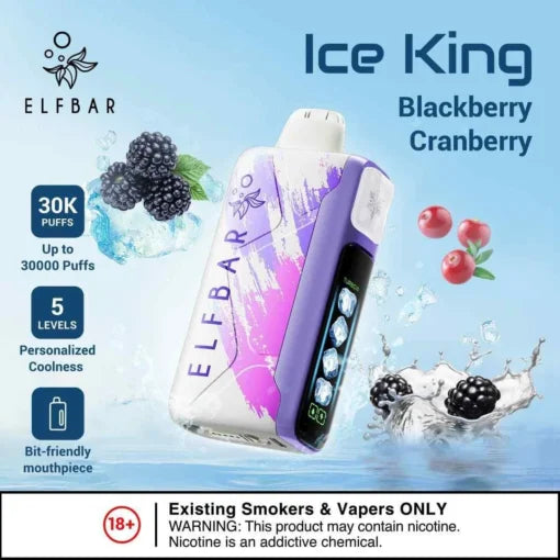 Elf Bar Ice King 30K Blackberry Cranberry Disposable Vape – 30000 Puffs Adjustable Cooling | Buy Online Mumbai