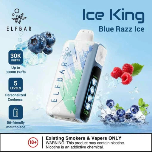 Elf Bar Ice King 30K Blue Razz Ice Disposable Vape – 30000 Puffs Adjustable Cooling | Buy Online Mumbai