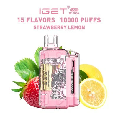 IGET FLARE B10000 Strawberry Lemon Disposable Vape – 10000 Puffs Rechargeable | Buy Online Mumbai