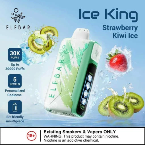 Elf Bar Ice King Strawberry Kiwi Ice 30K Puffs | Buy Disposable Vape Online Mumbai | Fast Delivery