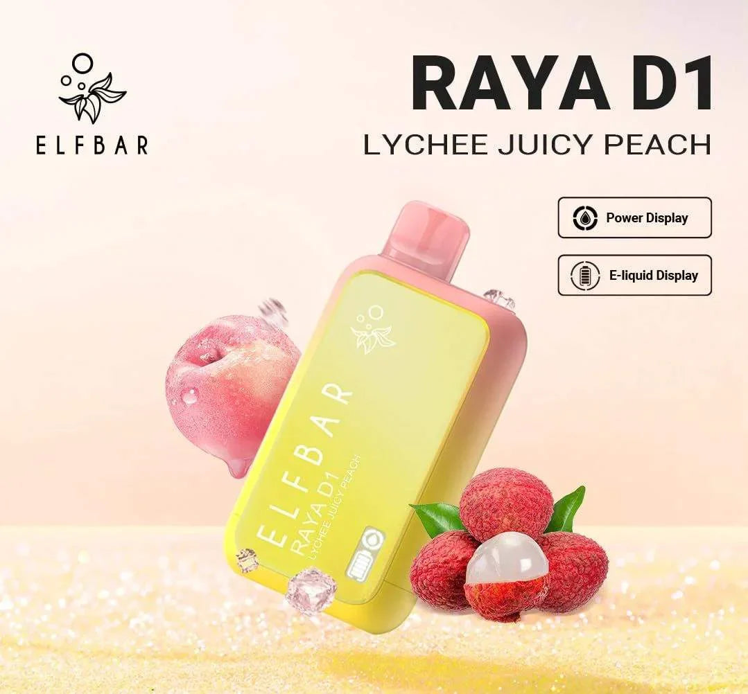 Elfbar Raya D1 Lychee Juicy Peach 13000 Puffs Online in Mumbai | Same Day Vape Delivery