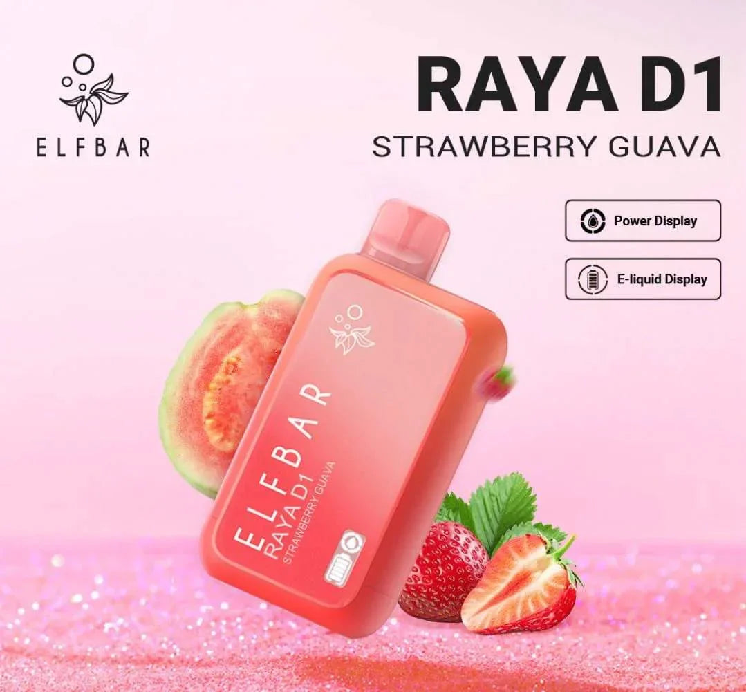 Elfbar Raya D1 Strawberry Guava 13000 Puffs Online in Mumbai | Same Day Vape Delivery