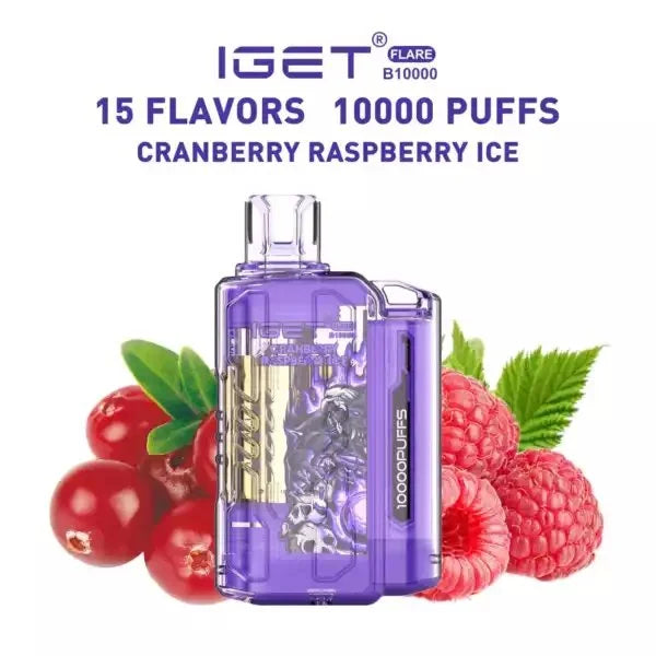 IGET Flare B10000 Cranberry Raspberry Ice Online in Mumbai | 10000 Puffs Vape | Same Day Delivery